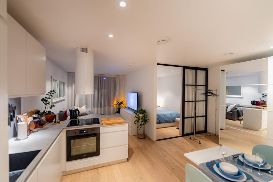 Bed, Kitchen or kitchenette, Living room, Photo of the whole room, Seating area, Dining area, Bedroom, oven, stove