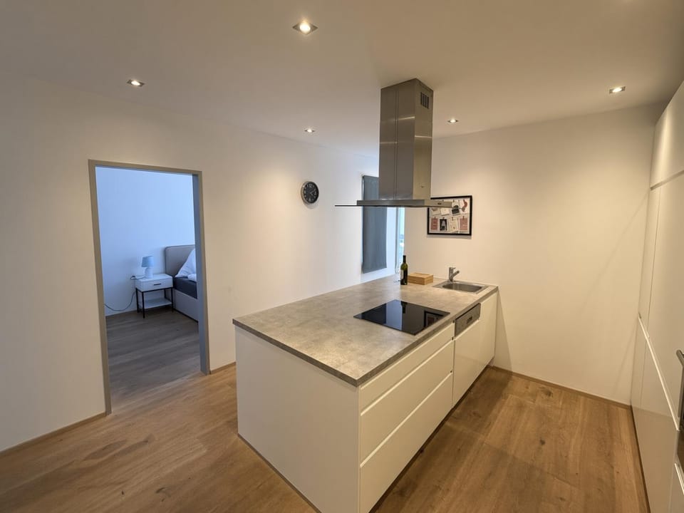 Kitchen or kitchenette, stove, kitchen