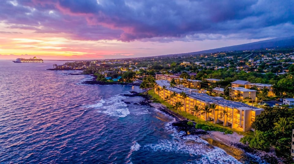 Property building, Bird's eye view, Sunset