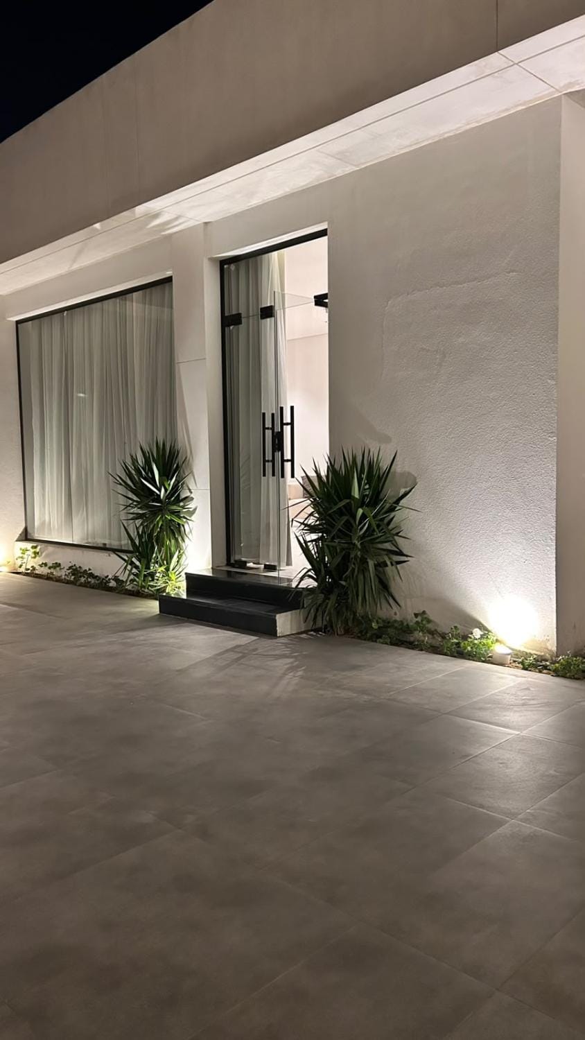 Property building, Night, Garden