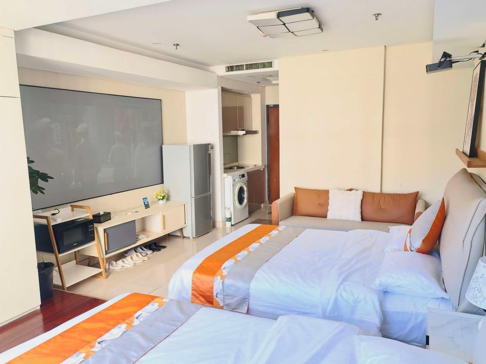 Bed, TV and multimedia, Living room, Photo of the whole room, Bedroom, air conditioner