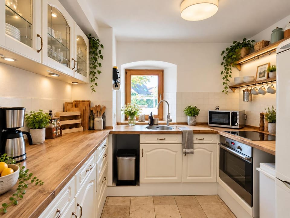 Coffee/tea facilities, Kitchen or kitchenette, Food and drinks, oven, stove