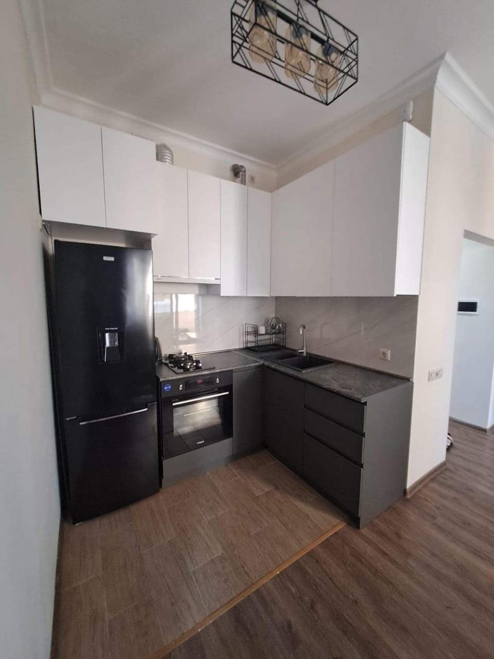 Kitchen or kitchenette, oven, stove