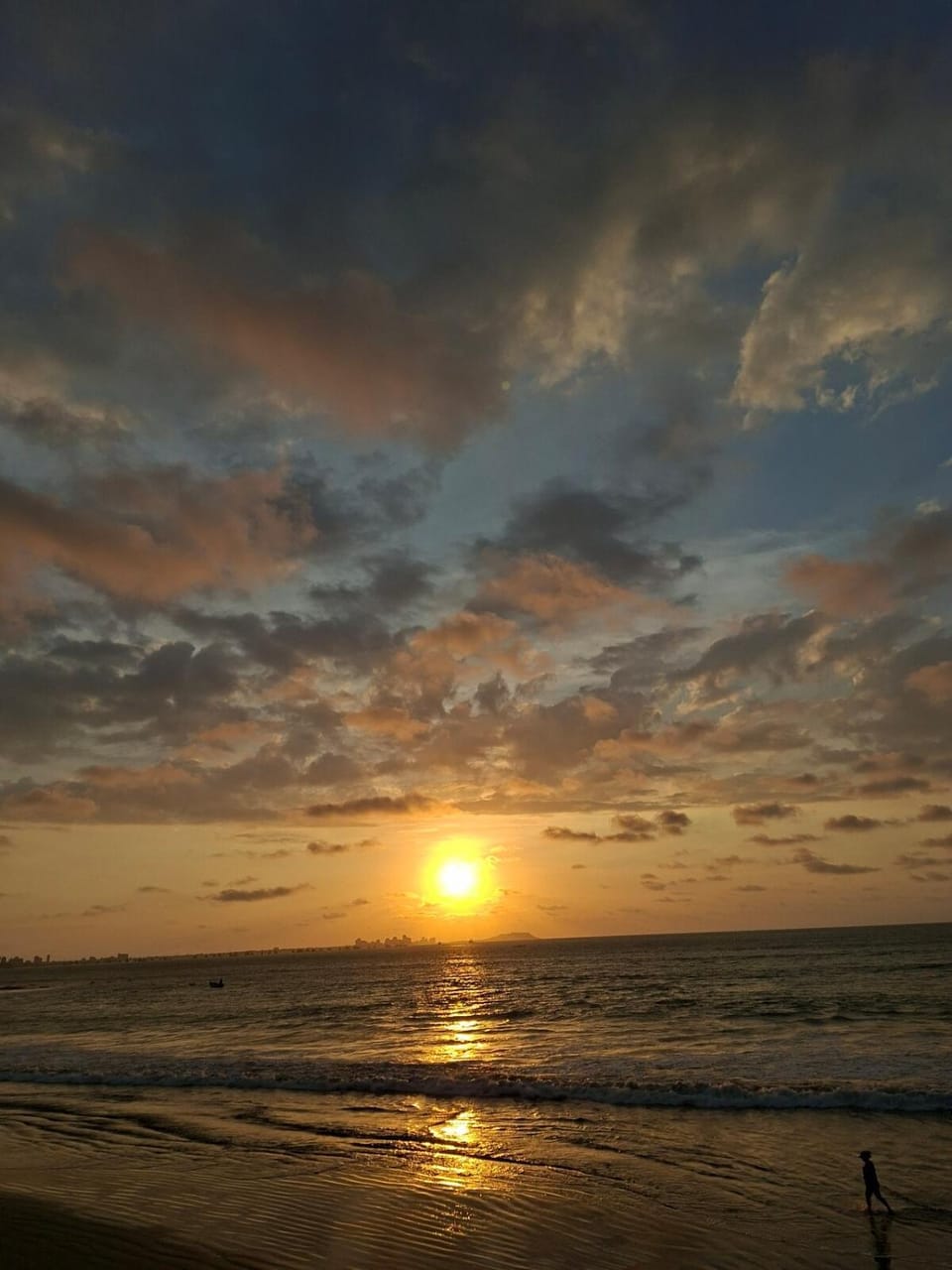 Beach, Sea view, Sunset