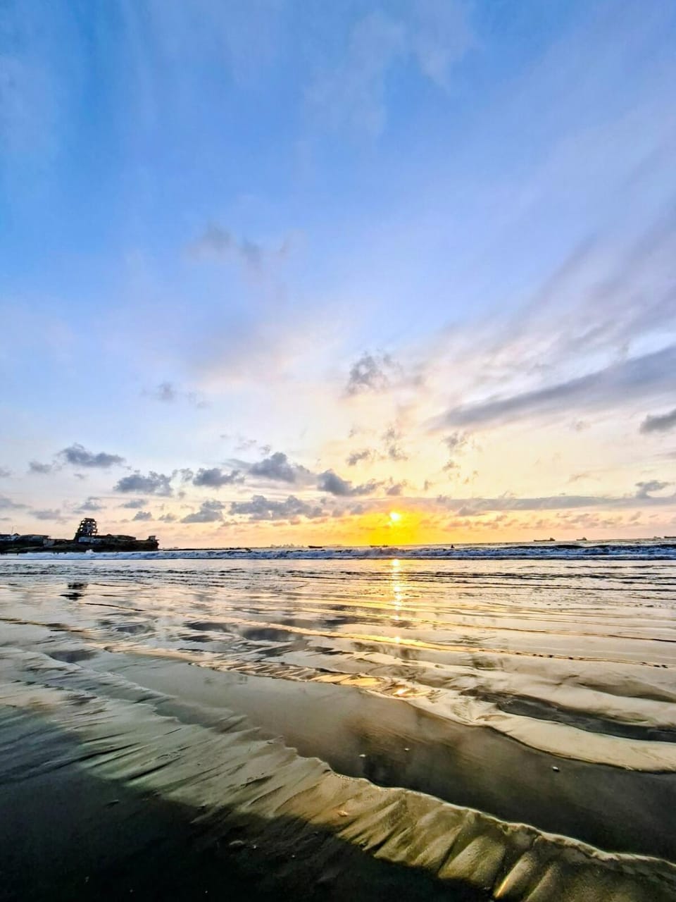Beach, Sea view, Sunset