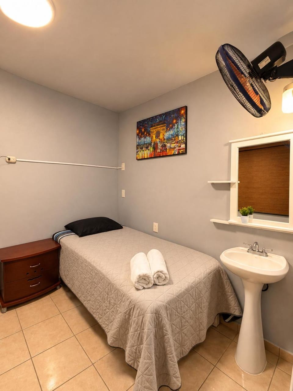 Bed, Photo of the whole room, Decorative detail, Bedroom, towels