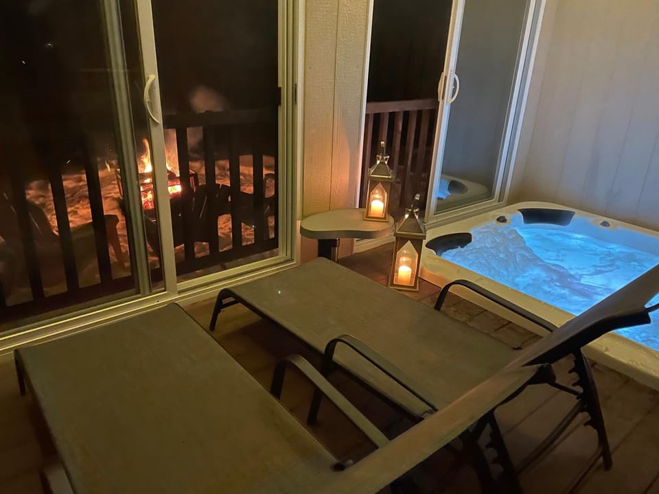 Patio, Night, Hot Tub, Hot Tub, sunbed