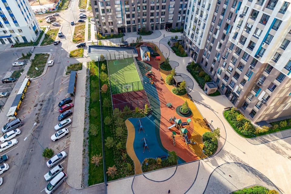 Property building, Day, Children play ground, City view, Street view