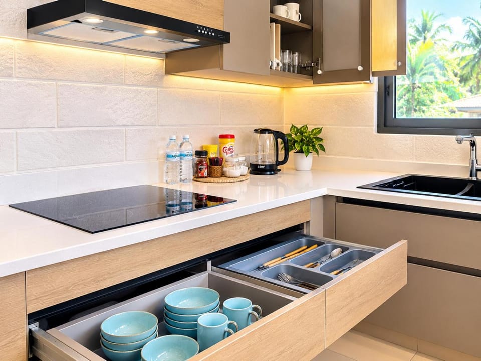 Kitchen or kitchenette, dishwasher, minibar