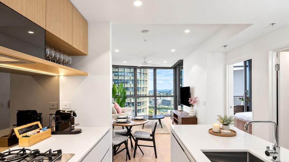 Queen’s Wharf 1BR + Free Parking | Brisbane CBD Apartment in Brisbane City