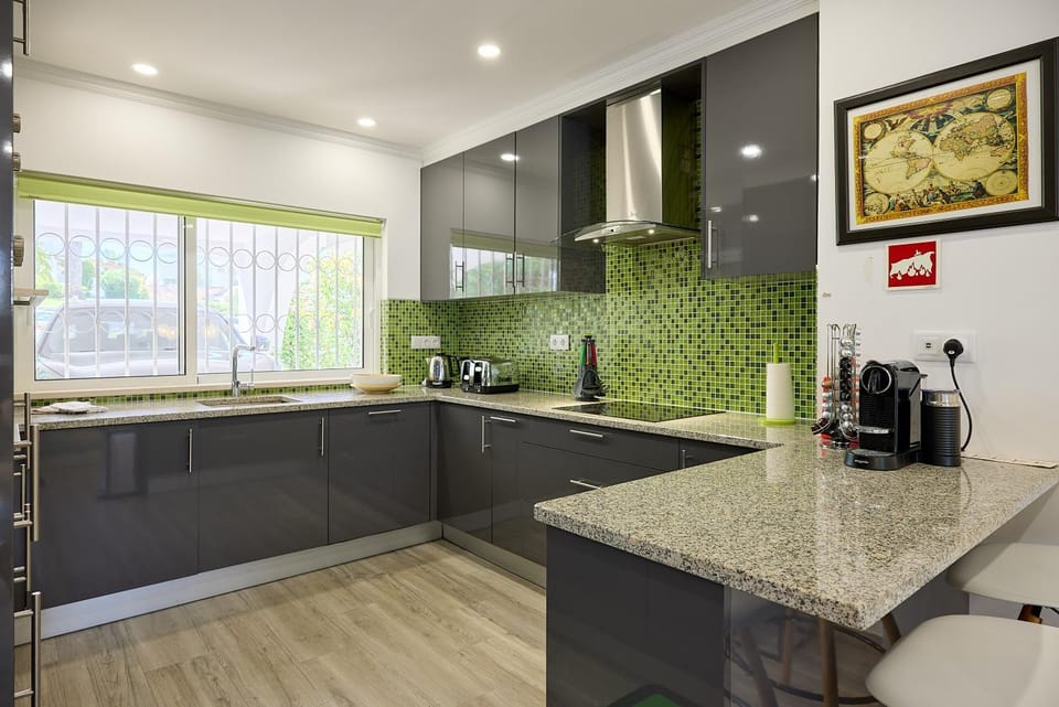 Kitchen or kitchenette, dishwasher, oven, stove, toaster