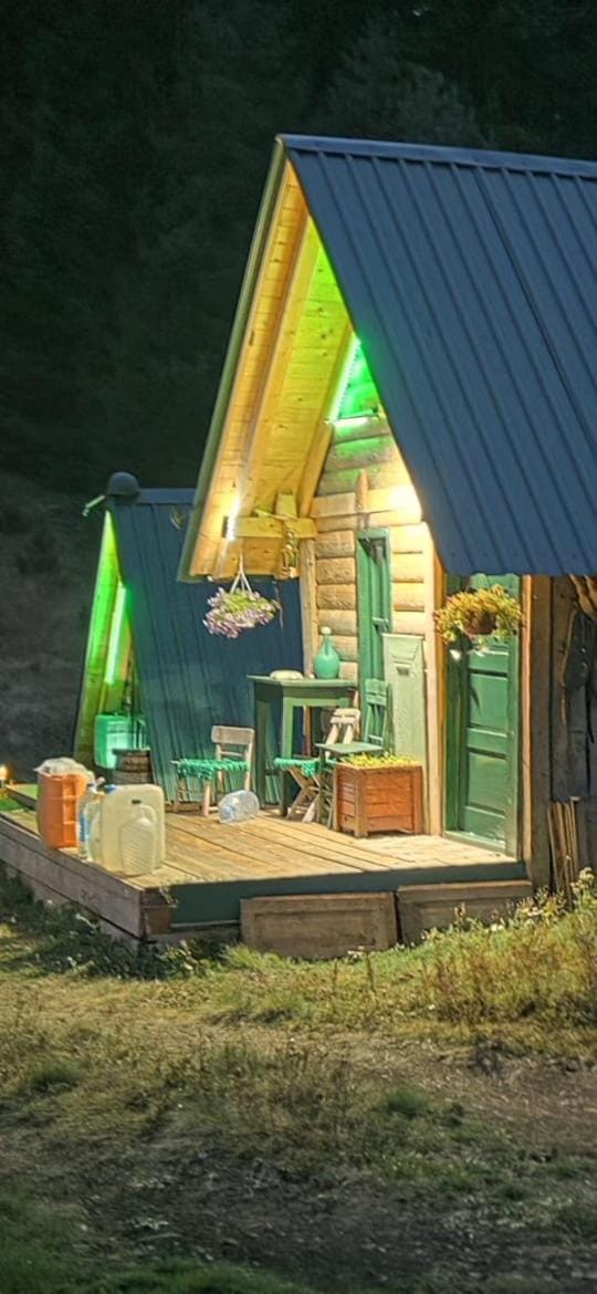 Property building, Night, Garden, Garden view