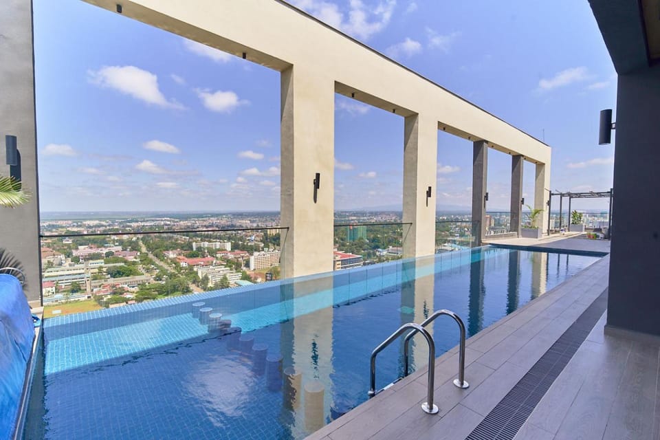 View (from property/room), Balcony/Terrace, Pool view, Swimming pool