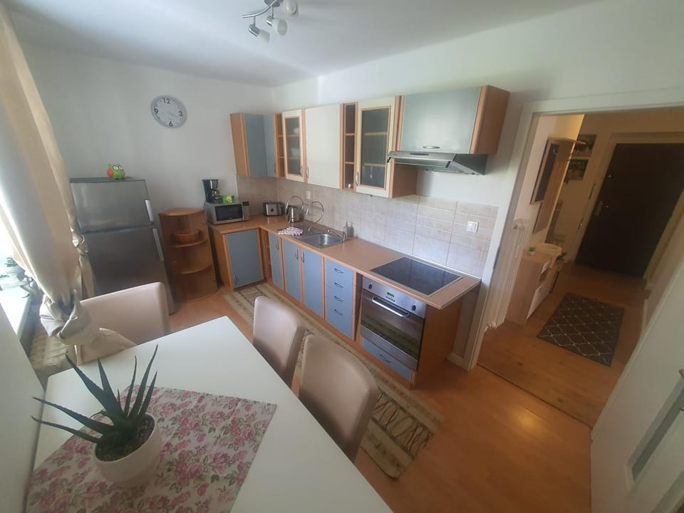 Kitchen or kitchenette, minibar, stove