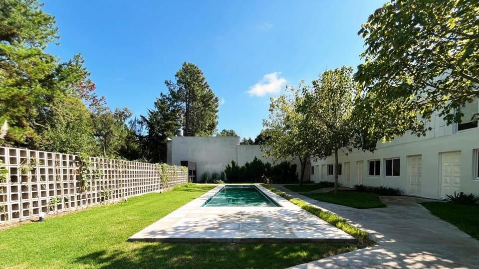Property building, Spring, Day, Natural landscape, Garden, Garden view, Pool view, Swimming pool