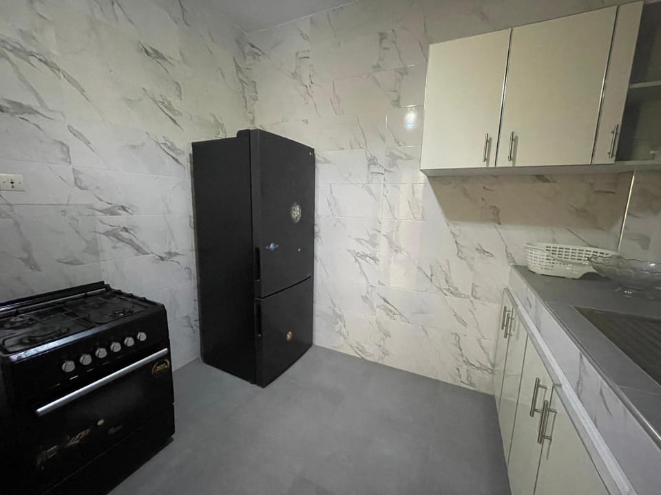 Kitchen or kitchenette, dishwasher, oven, stove