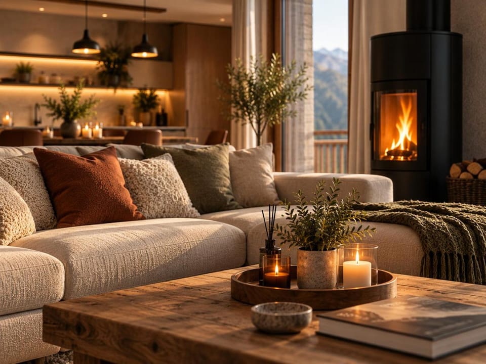 Living room, fireplace