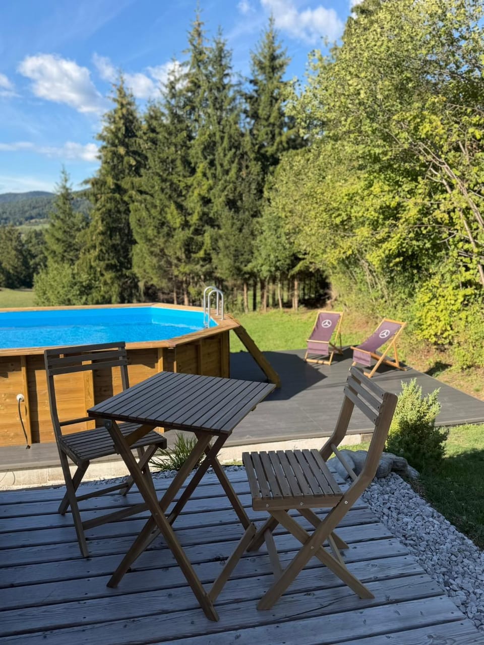 Patio, Spring, Day, Natural landscape, Activities, View (from property/room), Balcony/Terrace, Balcony/Terrace, Decorative detail, Seating area, Dining area, Garden view, Landmark view, Mountain view, Pool view, Swimming pool, furniture, sunbed