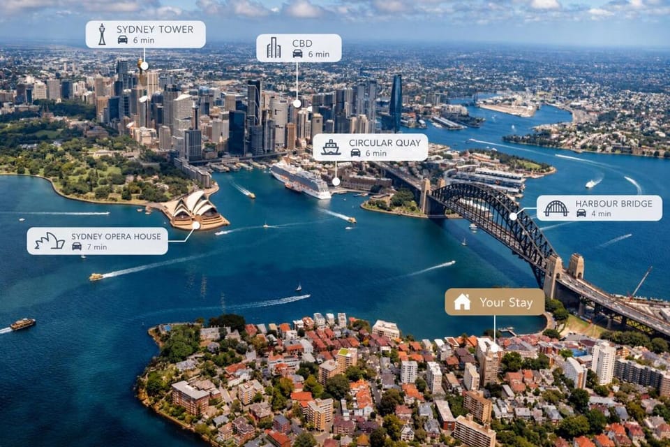 'Pearl' OperaHouse View Studio Walk to Station Apartment in Sydney