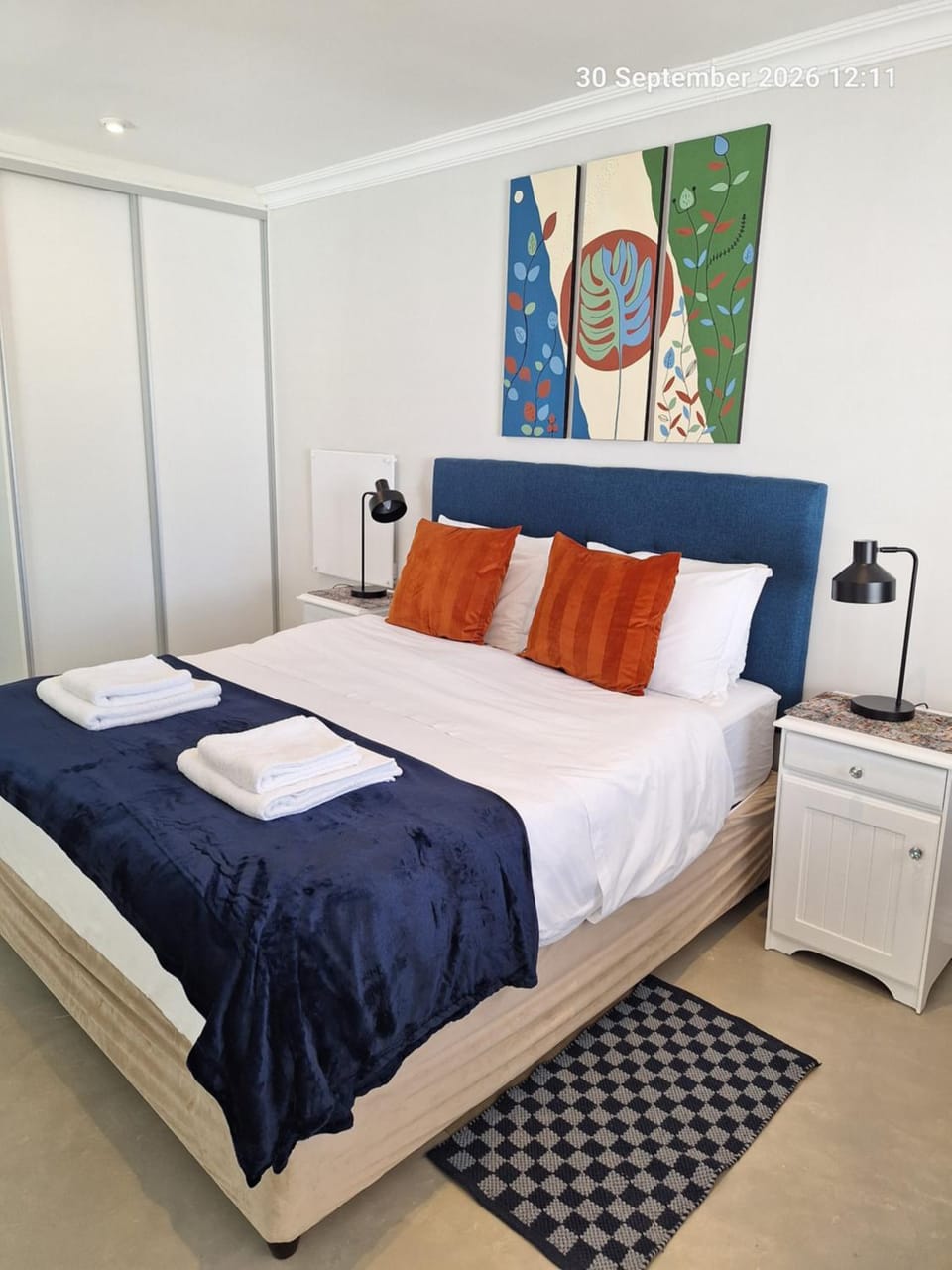 Bed, Bedroom, towels, wardrobe