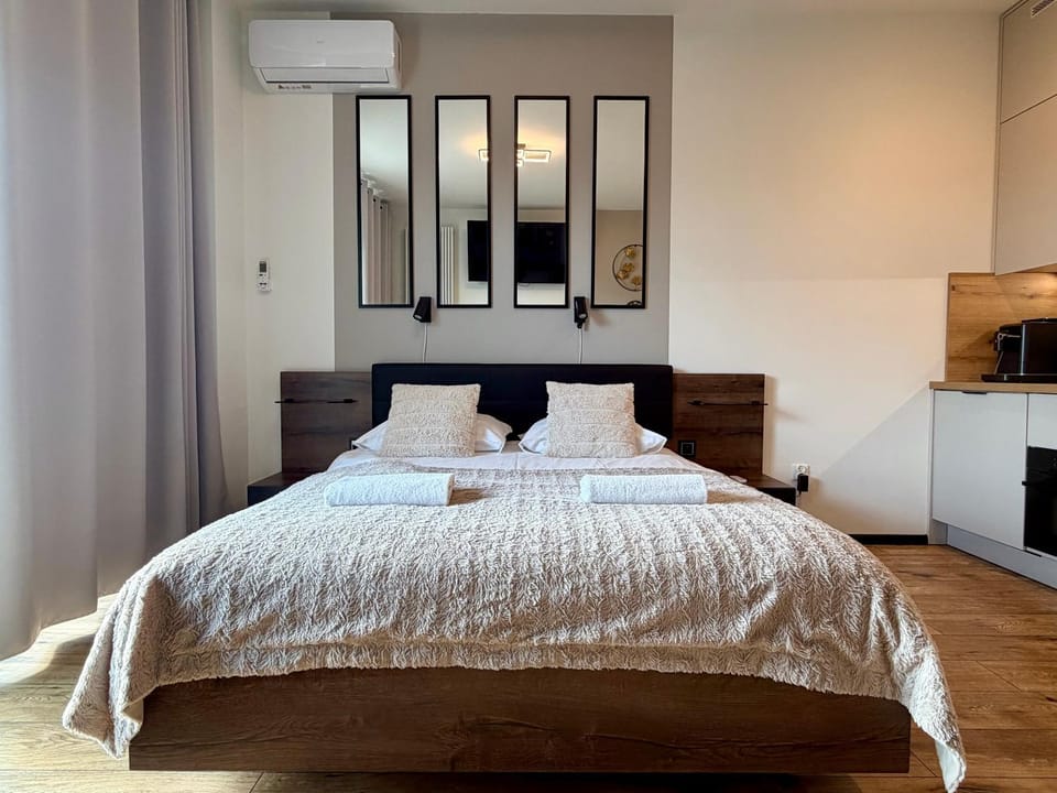 Bed, Photo of the whole room, Bedroom, wardrobe, air conditioner