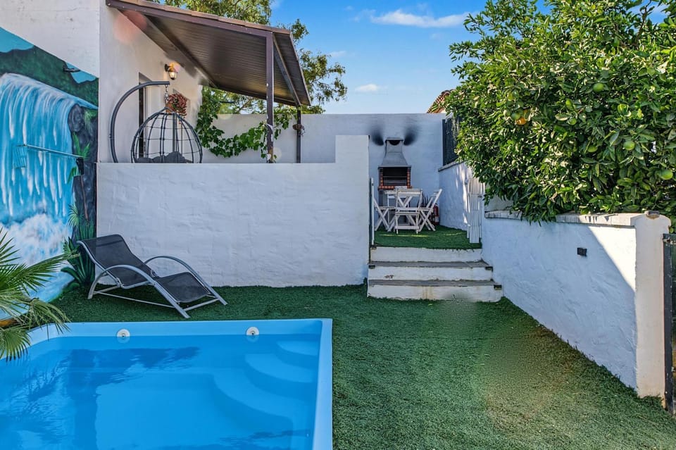Property building, Living room, Swimming pool