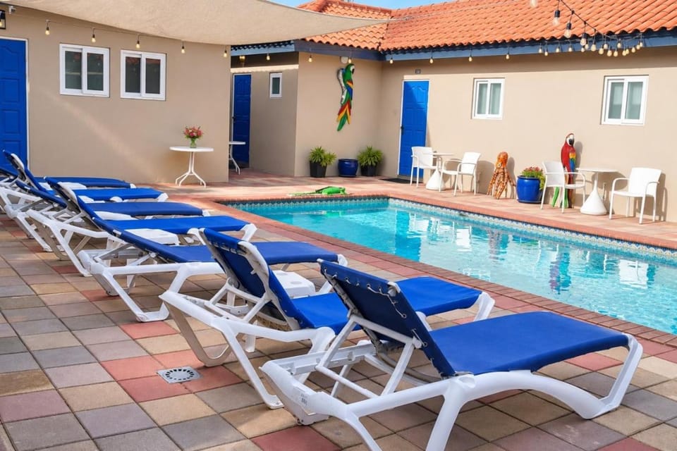 Escape w Pool King Bed Near Palm Beach Apartment in Noord