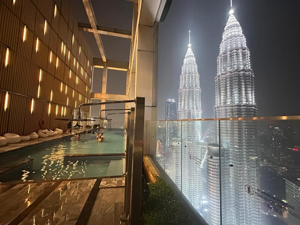 Night, Pool view, Swimming pool