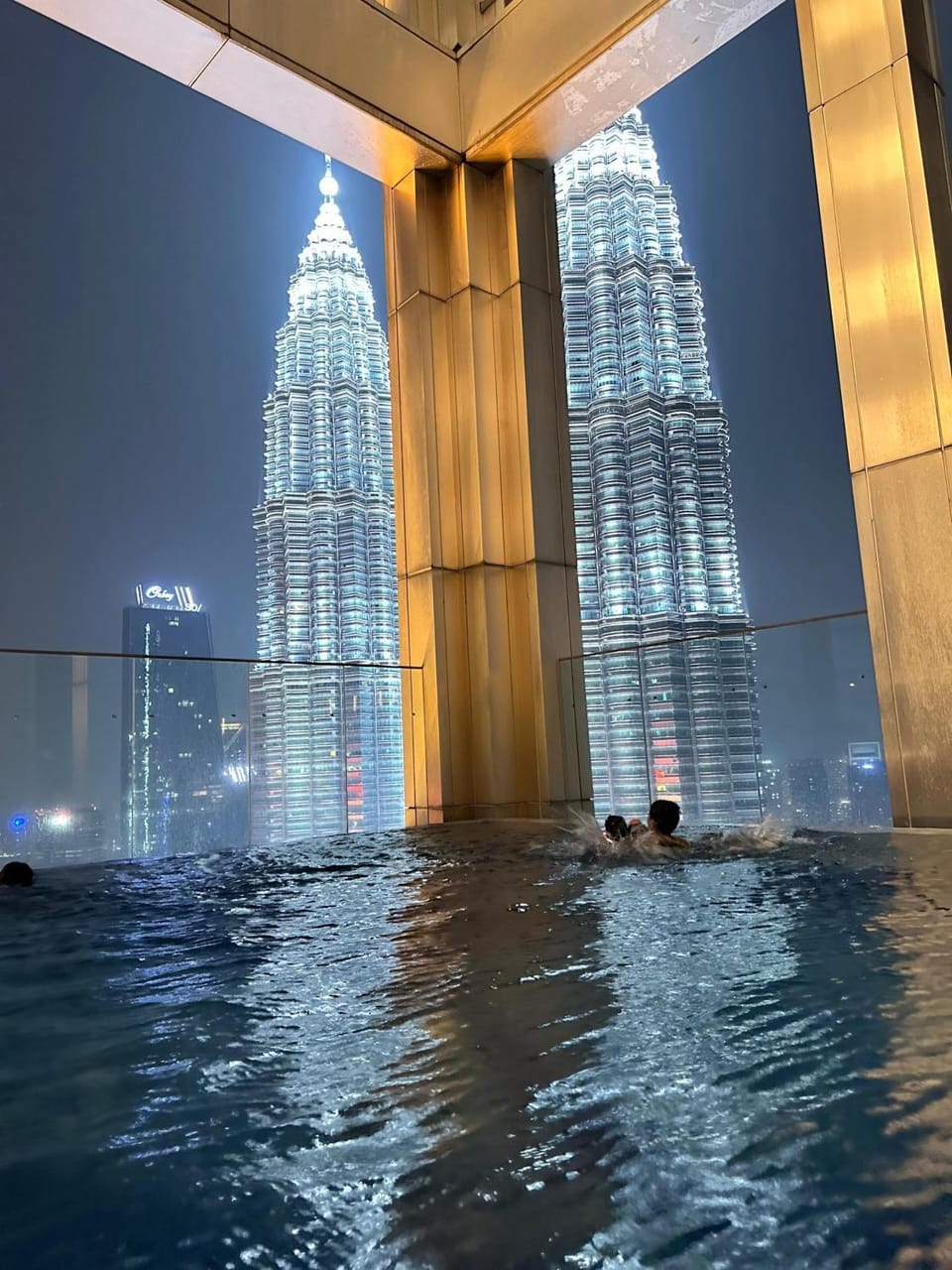 Night, Pool view, Swimming pool