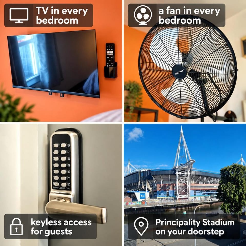 Amazing Location for Stadium,Castle,Train Station Apartment in Cardiff