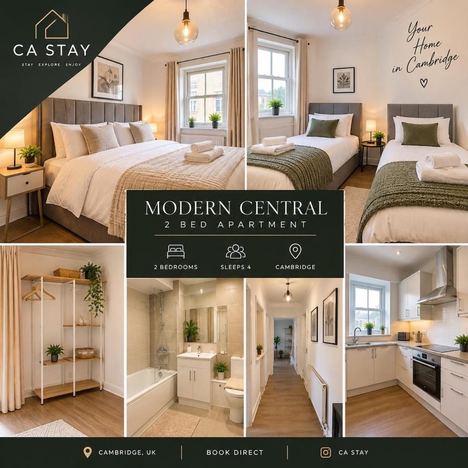 Central 2-Bed Apartment for 5 Guests Apartment in Cambridge