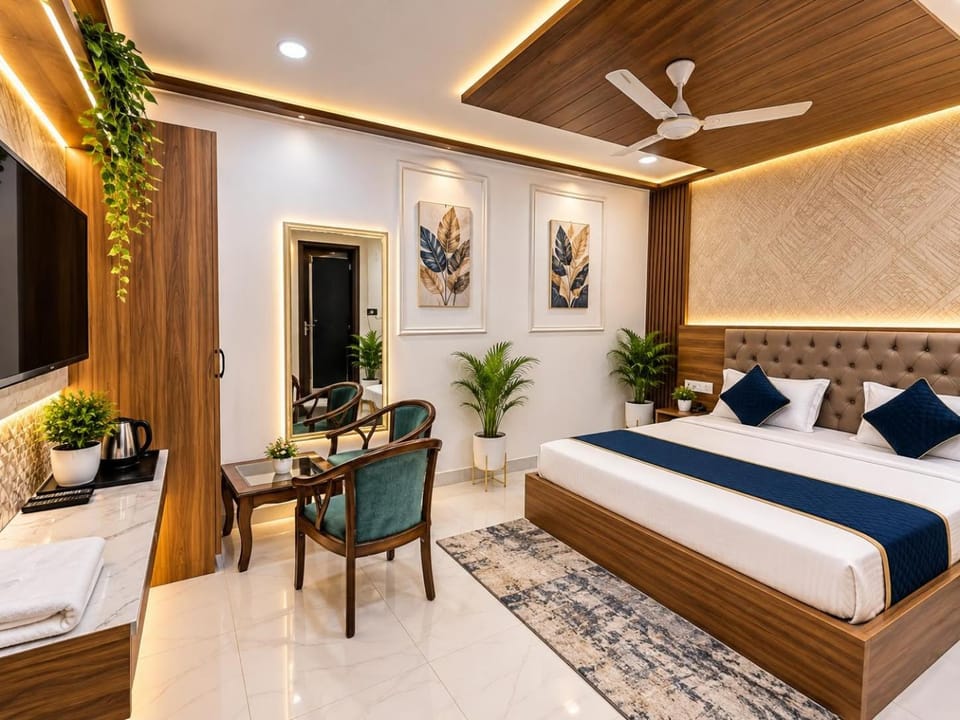 Bed, BBQ facilities, Hot Tub, TV and multimedia, Coffee/tea facilities, View (from property/room), Balcony/Terrace, Kitchen or kitchenette, Living room, Photo of the whole room, Seating area, Dining area, Bedroom, City view, Garden view, Landmark view, fireplace, air conditioner