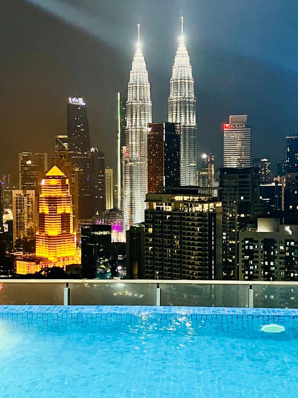 Property building, Night, City view, Pool view, Swimming pool, Swimming pool