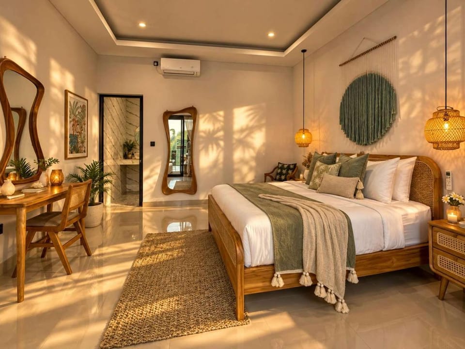 Bed, Bedroom, air conditioner