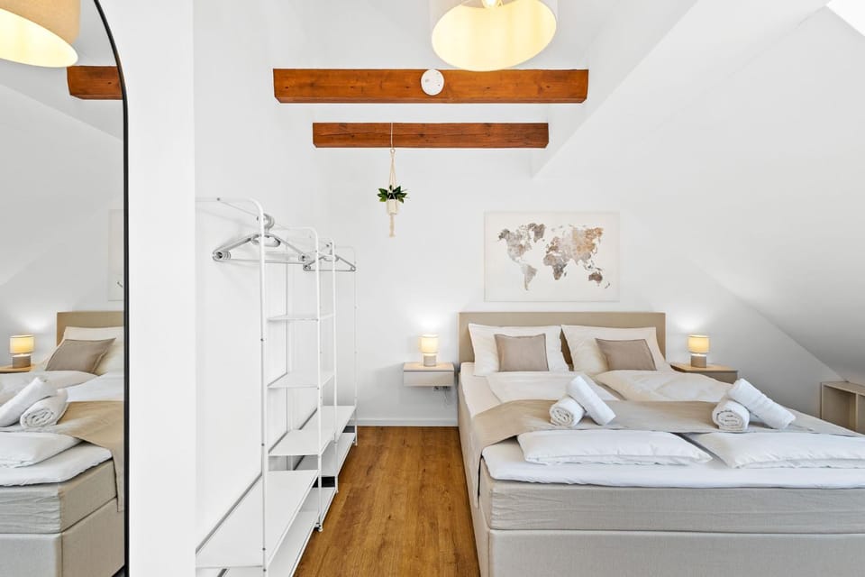 Bed, Photo of the whole room, Bedroom, towels, wardrobe