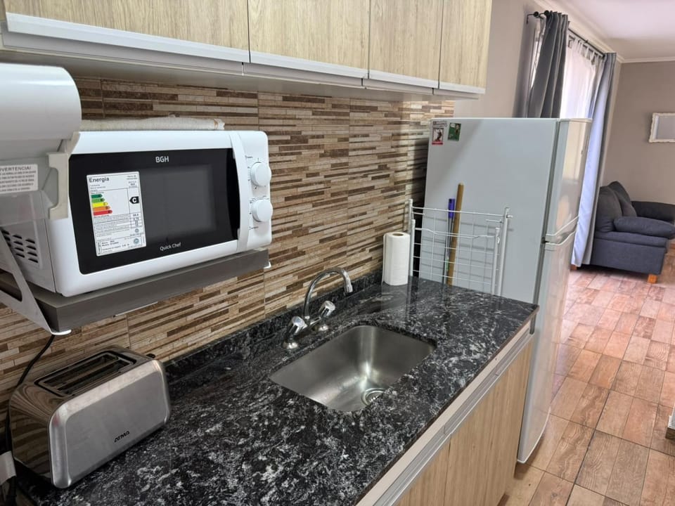 Kitchen or kitchenette, toaster