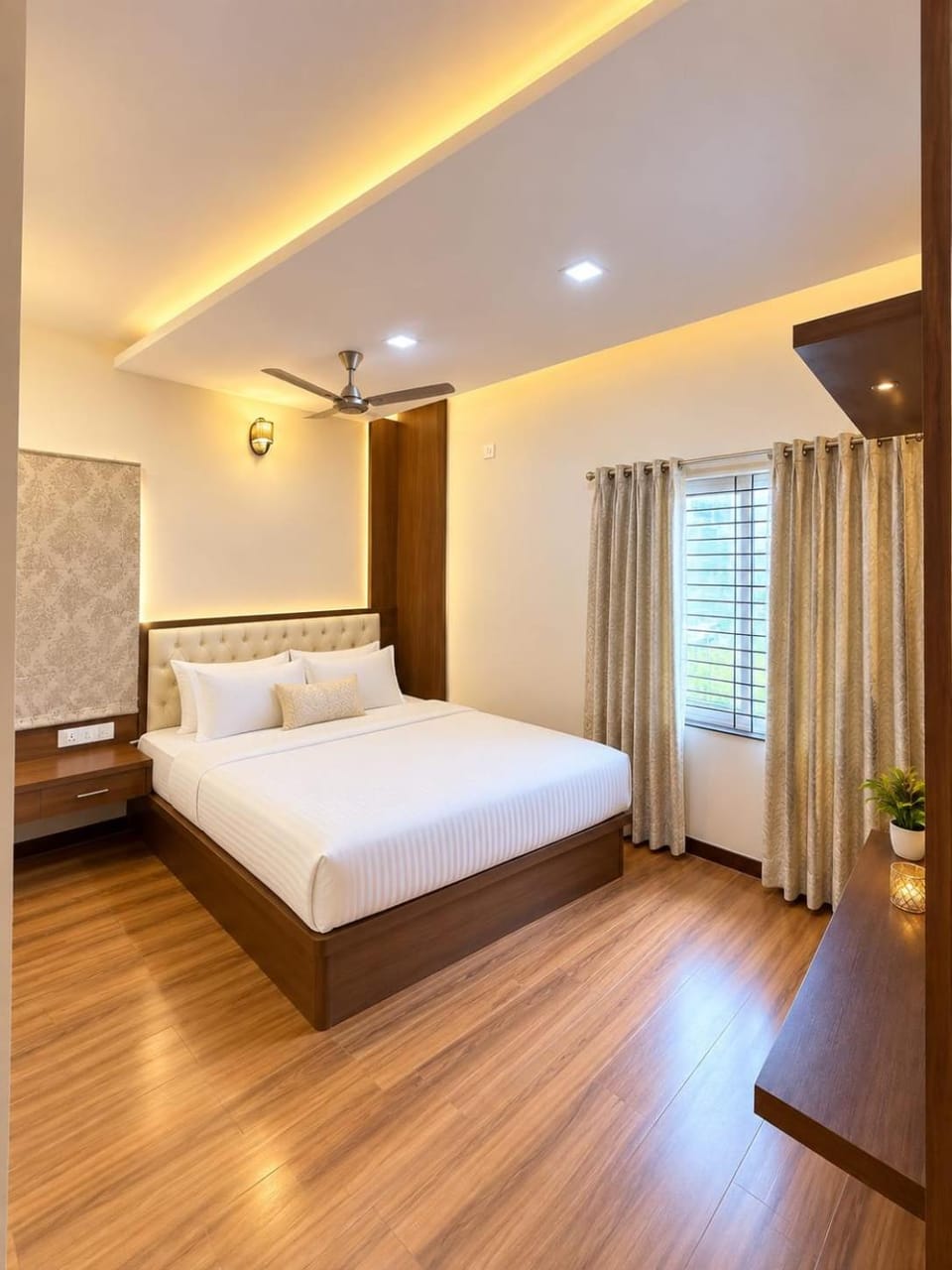 Bed, Photo of the whole room, Bedroom, air conditioner