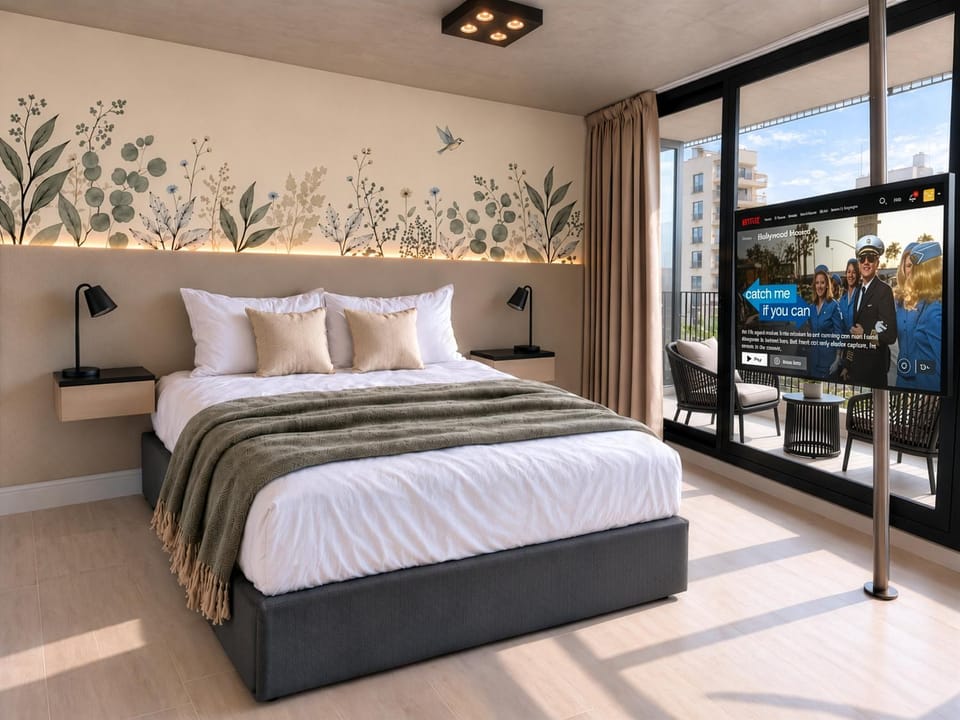 Bed, TV and multimedia, Bedroom