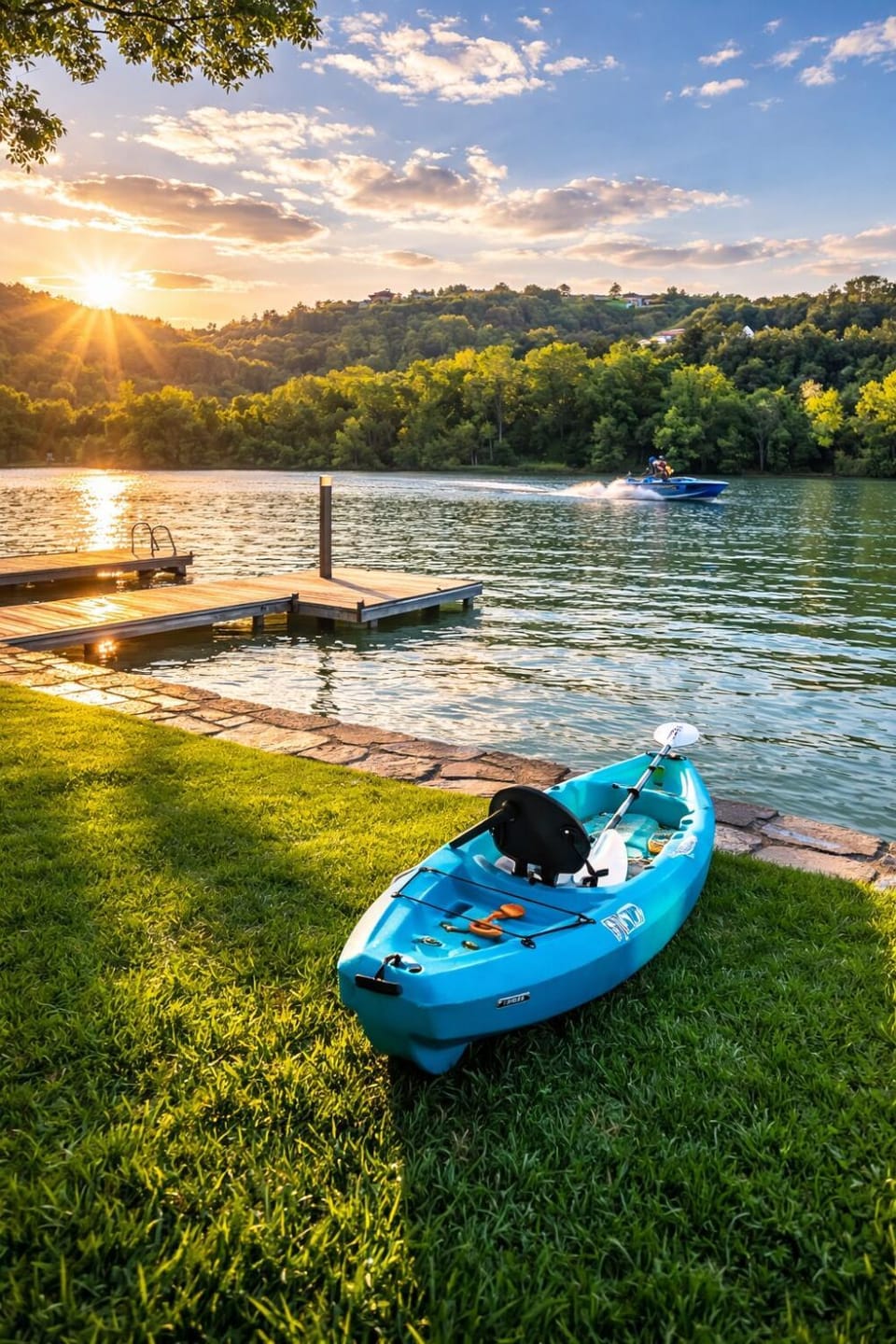 Spring, Day, Natural landscape, Activities, Lake view, Mountain view, River view, Sunrise, Sunset
