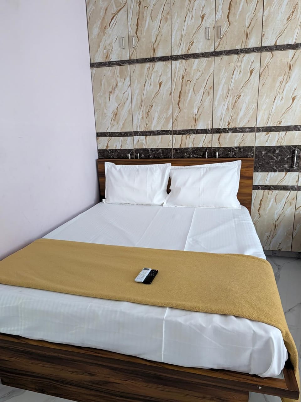 Bed, wardrobe
