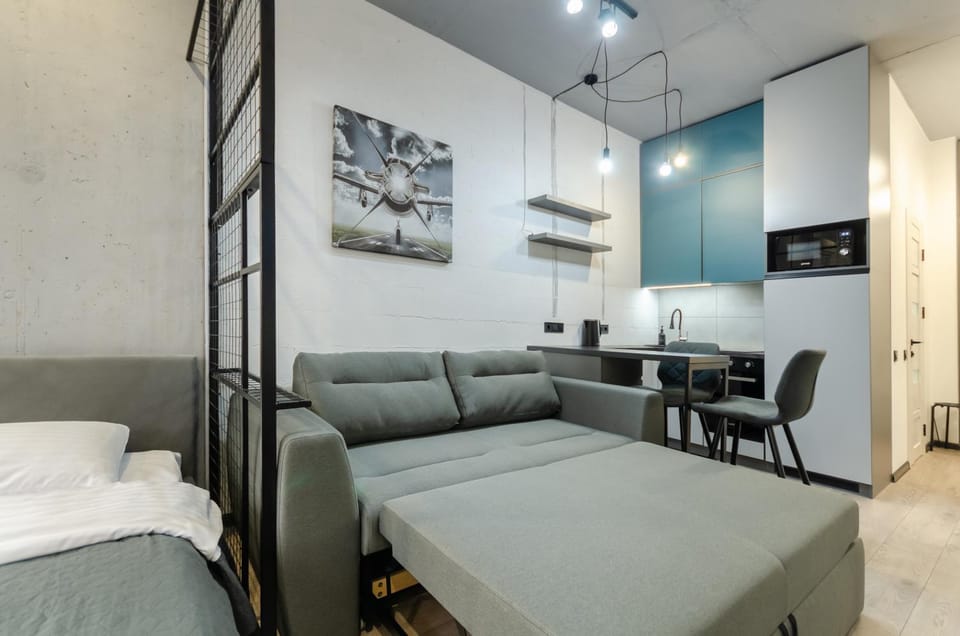 Bed, Kitchen or kitchenette, Living room, Dining area