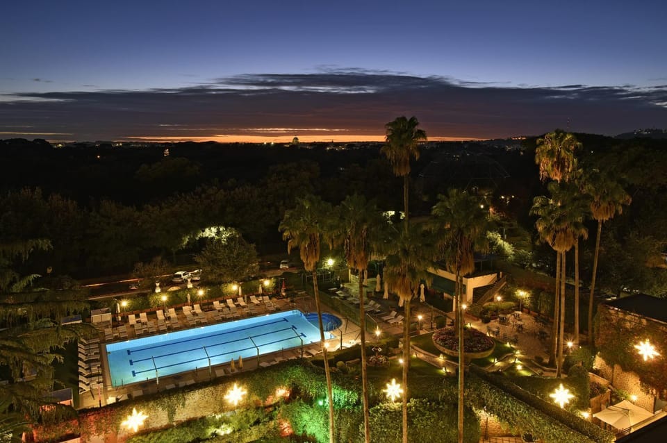 Night, Natural landscape, Pool view, Swimming pool