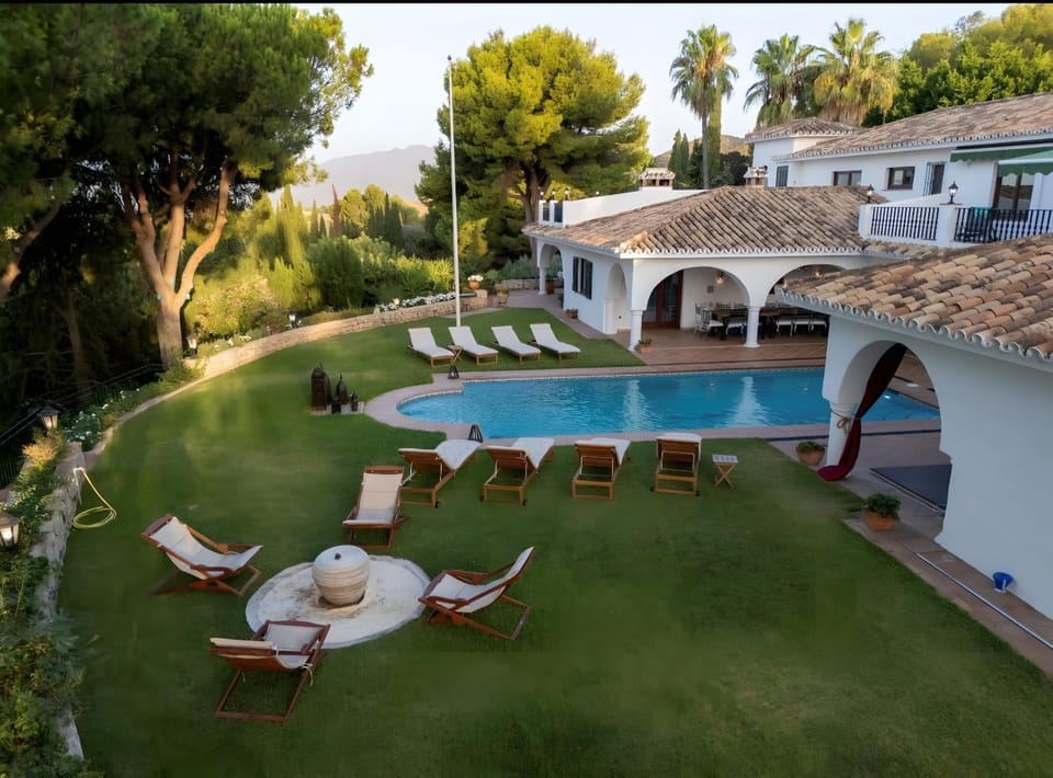 Property building, Living room, Swimming pool