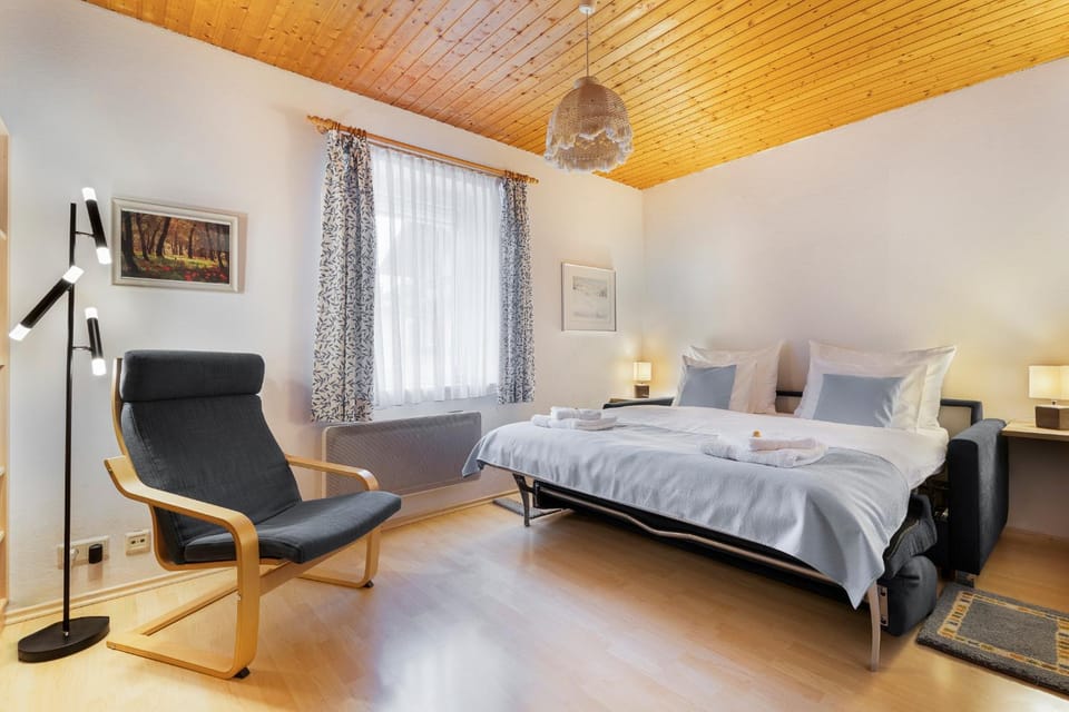 Bed, Living room, Photo of the whole room, Seating area