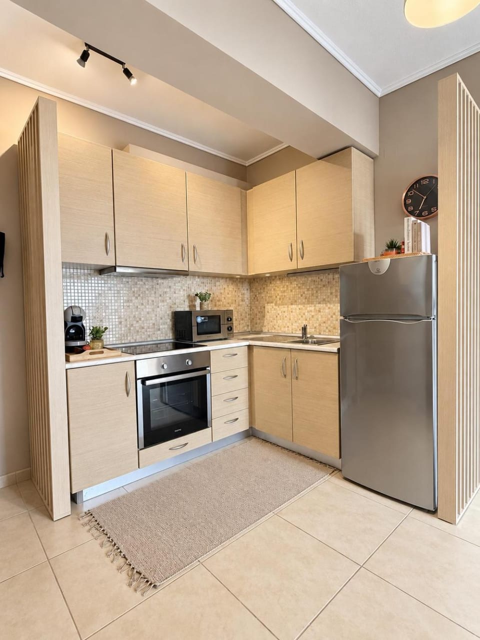 Kitchen or kitchenette, oven, stove