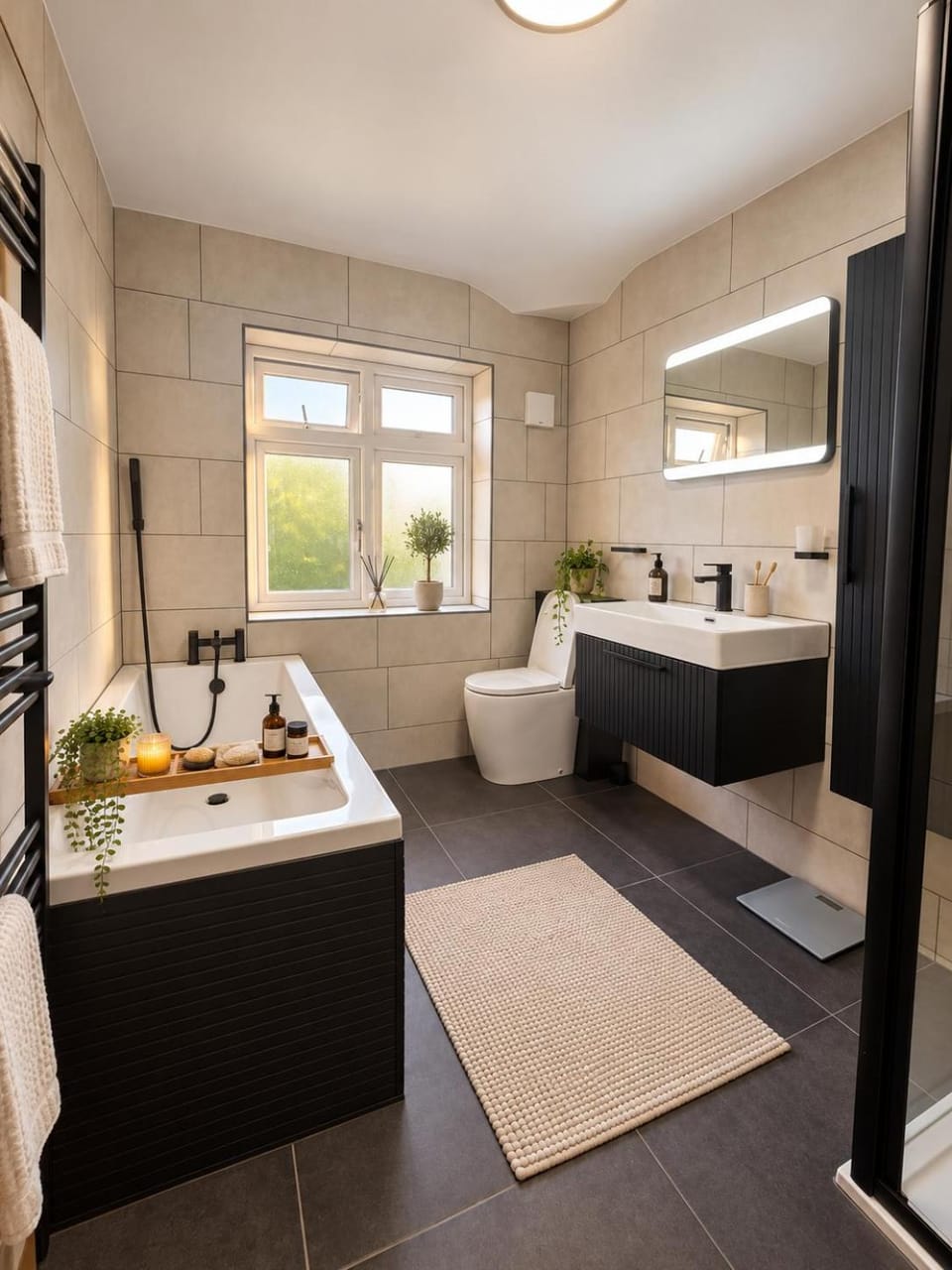 Bathroom, Bath, towels