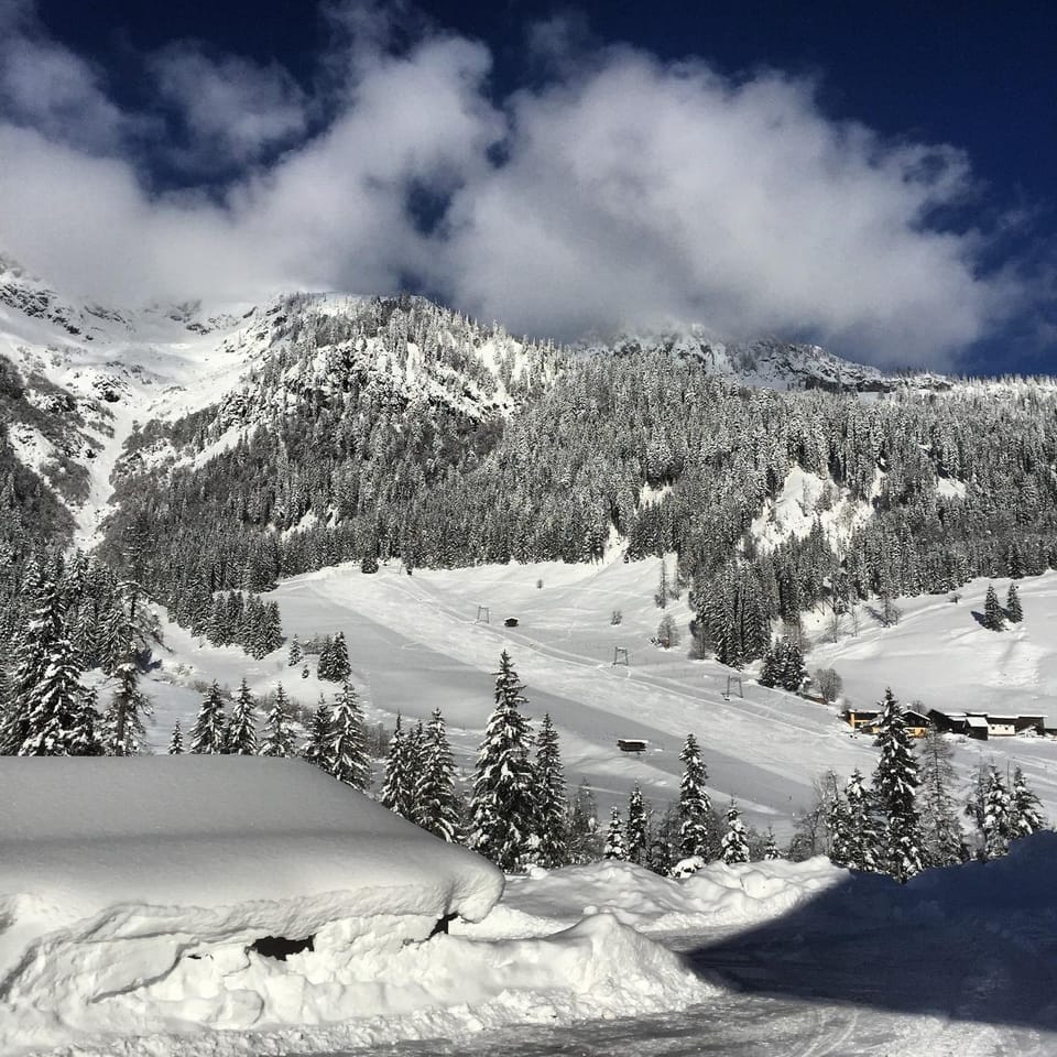 Day, Natural landscape, Winter, Skiing, On site