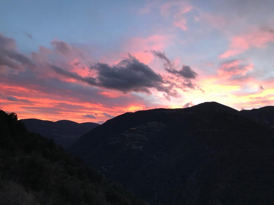 Natural landscape, Mountain view, Sunset