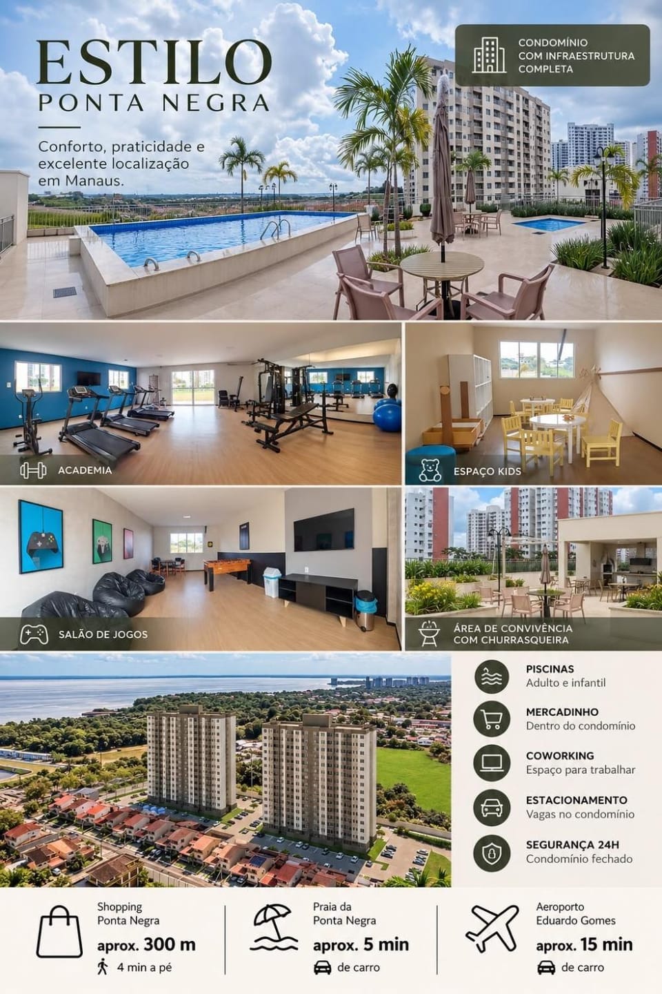 Apartamento na Ponta Negra em Manaus Apartment in Manaus