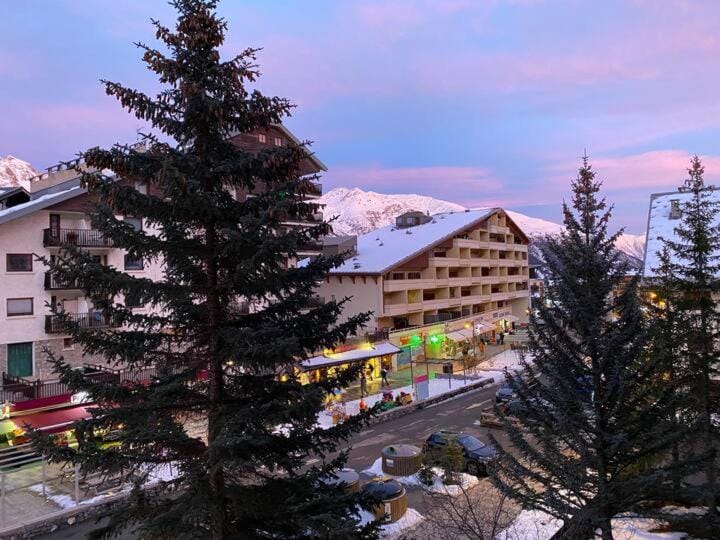 Winter, Mountain view, Parking